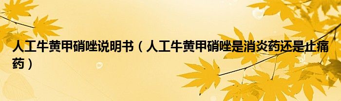 人工牛黃甲硝唑說(shuō)明書(shū)（人工牛黃甲硝唑是消炎藥還是止痛藥）