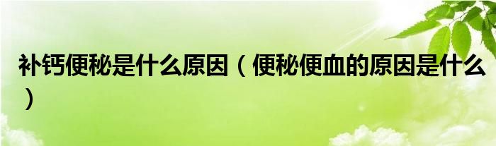 補鈣便秘是什么原因（便秘便血的原因是什么）