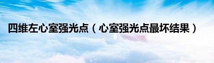 四維左心室強光點（心室強光點最壞結果）