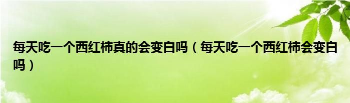 每天吃一個(gè)西紅柿真的會(huì)變白嗎（每天吃一個(gè)西紅柿?xí)儼讍幔?class='thumb lazy' /></a>
		    <header>
		<h2><a  href=