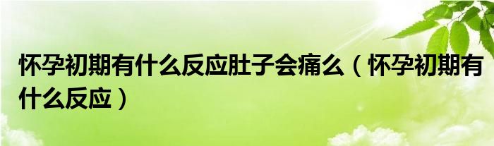 懷孕初期有什么反應肚子會痛么（懷孕初期有什么反應）