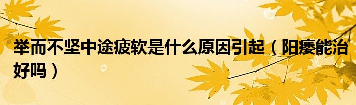 舉而不堅(jiān)中途疲軟是什么原因引起（陽(yáng)痿能治好嗎）