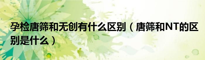 孕檢唐篩和無創(chuàng)有什么區(qū)別（唐篩和NT的區(qū)別是什么）