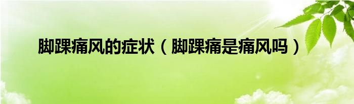 腳踝痛風(fēng)的癥狀（腳踝痛是痛風(fēng)嗎）