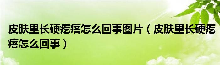 皮膚里長(zhǎng)硬疙瘩怎么回事圖片（皮膚里長(zhǎng)硬疙瘩怎么回事）