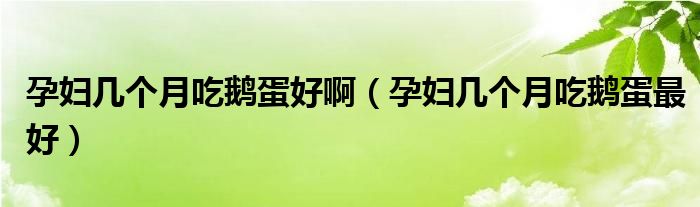 孕婦幾個月吃鵝蛋好?。ㄔ袐D幾個月吃鵝蛋最好）