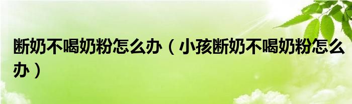 斷奶不喝奶粉怎么辦（小孩斷奶不喝奶粉怎么辦）