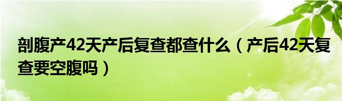 剖腹產(chǎn)42天產(chǎn)后復查都查什么（產(chǎn)后42天復查要空腹嗎）