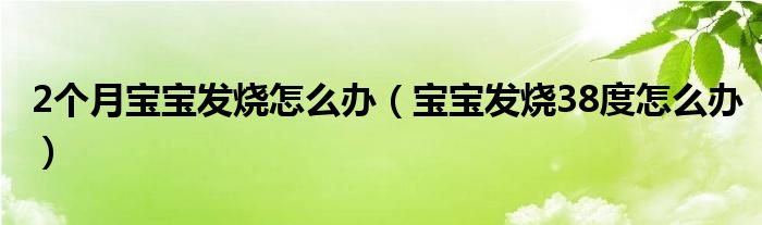 2個(gè)月寶寶發(fā)燒怎么辦（寶寶發(fā)燒38度怎么辦）