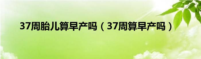 37周胎兒算早產(chǎn)嗎（37周算早產(chǎn)嗎）