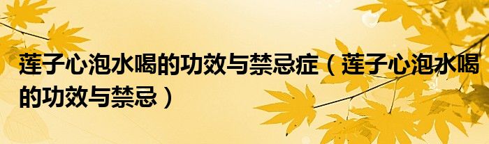 蓮子心泡水喝的功效與禁忌癥（蓮子心泡水喝的功效與禁忌）