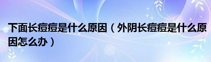 下面長(zhǎng)痘痘是什么原因（外陰長(zhǎng)痘痘是什么原因怎么辦）