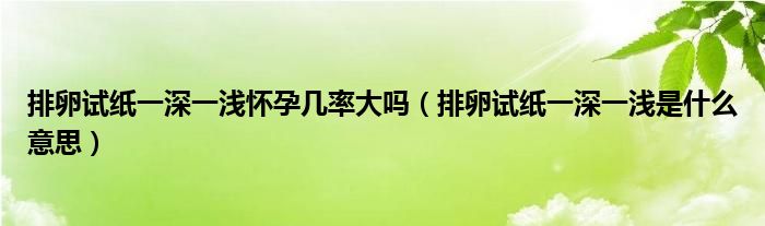 排卵試紙一深一淺懷孕幾率大嗎（排卵試紙一深一淺是什么意思）