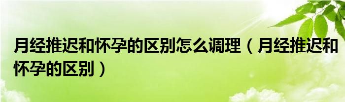 月經(jīng)推遲和懷孕的區(qū)別怎么調(diào)理（月經(jīng)推遲和懷孕的區(qū)別）