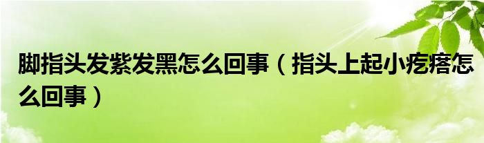 腳指頭發(fā)紫發(fā)黑怎么回事（指頭上起小疙瘩怎么回事）