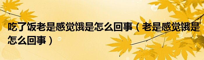 吃了飯老是感覺(jué)餓是怎么回事（老是感覺(jué)餓是怎么回事）