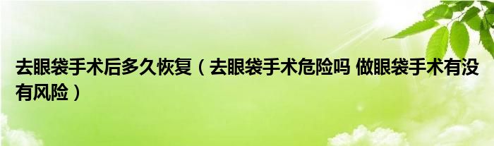 去眼袋手術(shù)后多久恢復（去眼袋手術(shù)危險嗎 做眼袋手術(shù)有沒有風險）