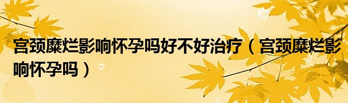 宮頸糜爛影響懷孕嗎好不好治療（宮頸糜爛影響懷孕嗎）