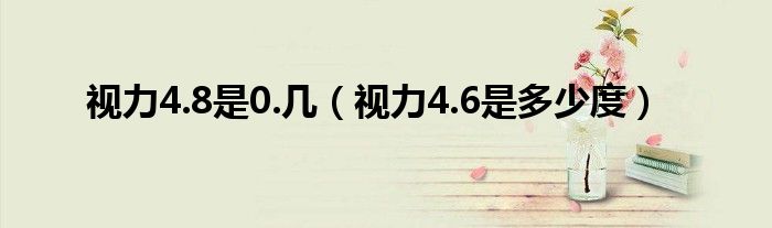 視力4.8是0.幾（視力4.6是多少度）