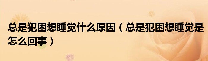 總是犯困想睡覺(jué)什么原因（總是犯困想睡覺(jué)是怎么回事）