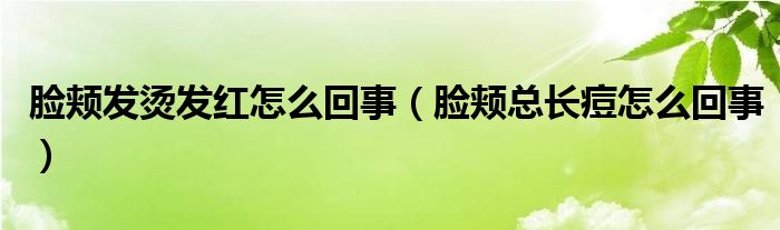 臉頰發(fā)燙發(fā)紅怎么回事（臉頰總長痘怎么回事）