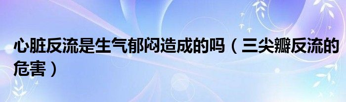 心臟反流是生氣郁悶造成的嗎（三尖瓣反流的危害）