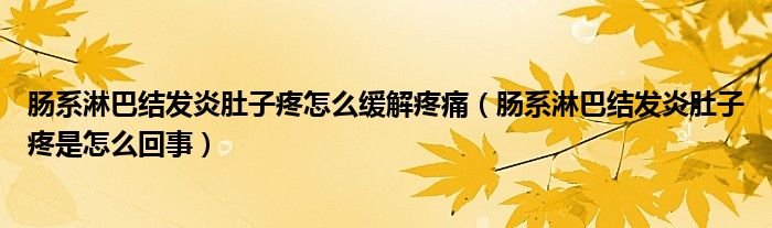 腸系淋巴結(jié)發(fā)炎肚子疼怎么緩解疼痛（腸系淋巴結(jié)發(fā)炎肚子疼是怎么回事）