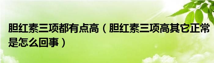 膽紅素三項(xiàng)都有點(diǎn)高（膽紅素三項(xiàng)高其它正常是怎么回事）