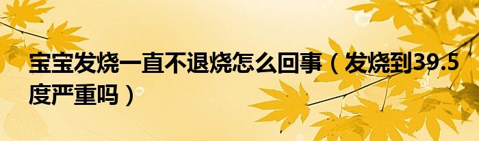 寶寶發(fā)燒一直不退燒怎么回事（發(fā)燒到39.5度嚴重嗎）