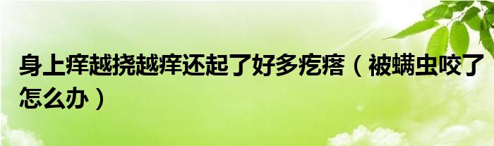 身上癢越撓越癢還起了好多疙瘩（被螨蟲(chóng)咬了怎么辦）