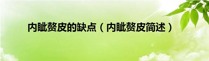 內(nèi)眥贅皮的缺點(diǎn)（內(nèi)眥贅皮簡述）