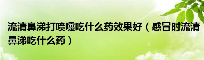 流清鼻涕打噴嚏吃什么藥效果好（感冒時流清鼻涕吃什么藥）