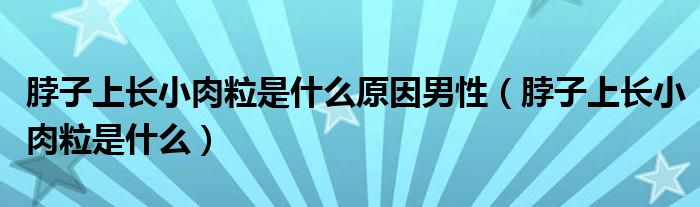 脖子上長小肉粒是什么原因男性（脖子上長小肉粒是什么）