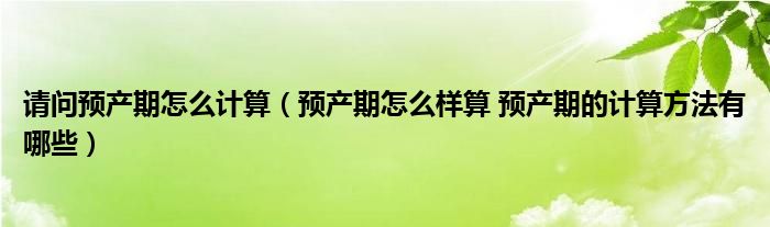 請(qǐng)問預(yù)產(chǎn)期怎么計(jì)算（預(yù)產(chǎn)期怎么樣算 預(yù)產(chǎn)期的計(jì)算方法有哪些）