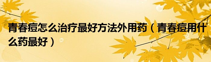 青春痘怎么治療最好方法外用藥（青春痘用什么藥最好）