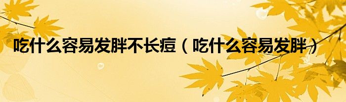 吃什么容易發(fā)胖不長(zhǎng)痘（吃什么容易發(fā)胖）