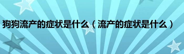 狗狗流產的癥狀是什么（流產的癥狀是什么）