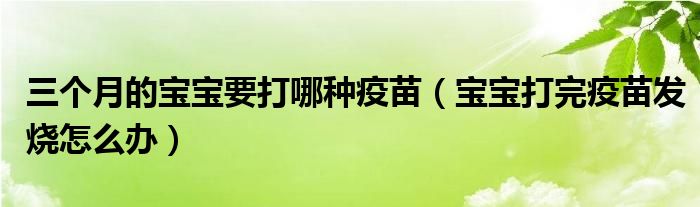 三個(gè)月的寶寶要打哪種疫苗（寶寶打完疫苗發(fā)燒怎么辦）