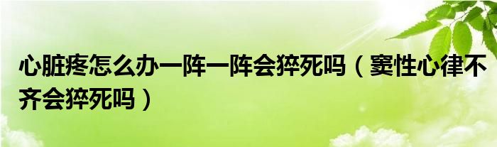 心臟疼怎么辦一陣一陣會(huì)猝死嗎（竇性心律不齊會(huì)猝死嗎）