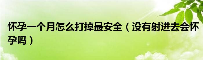 懷孕一個(gè)月怎么打掉最安全（沒有射進(jìn)去會懷孕嗎）