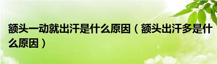 額頭一動就出汗是什么原因（額頭出汗多是什么原因）