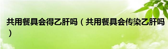 共用餐具會(huì)得乙肝嗎（共用餐具會(huì)傳染乙肝嗎）