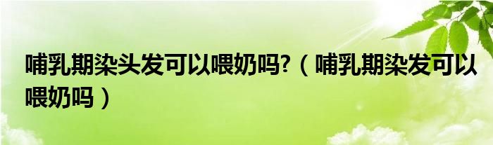 哺乳期染頭發(fā)可以喂奶嗎?（哺乳期染發(fā)可以喂奶嗎）