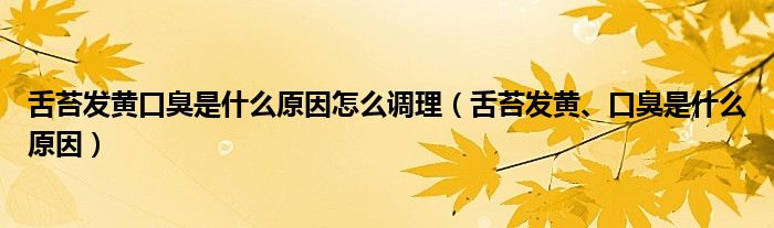 舌苔發(fā)黃口臭是什么原因怎么調(diào)理（舌苔發(fā)黃、口臭是什么原因）