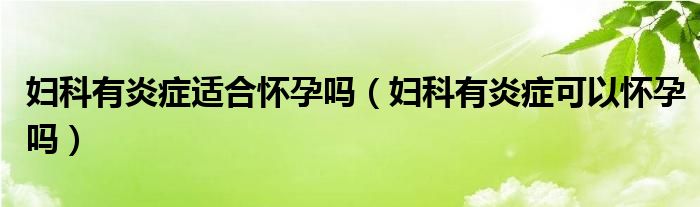 婦科有炎癥適合懷孕嗎（婦科有炎癥可以懷孕嗎）