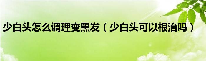 少白頭怎么調理變黑發(fā)（少白頭可以根治嗎）