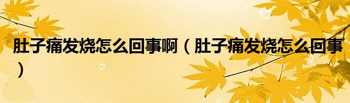 肚子痛發(fā)燒怎么回事?。ǘ亲油窗l(fā)燒怎么回事）