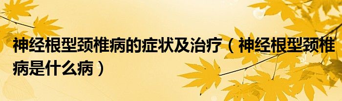 神經(jīng)根型頸椎病的癥狀及治療（神經(jīng)根型頸椎病是什么?。? /></span>
		<span id=