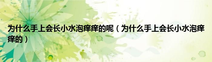 為什么手上會(huì)長小水泡癢癢的呢（為什么手上會(huì)長小水泡癢癢的）