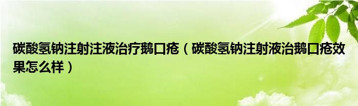 碳酸氫鈉注射注液治療鵝口瘡（碳酸氫鈉注射液治鵝口瘡效果怎么樣）